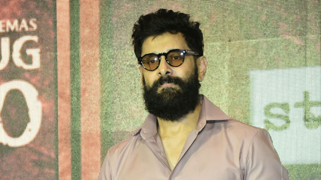 Vikram at Thangalaan promotional event