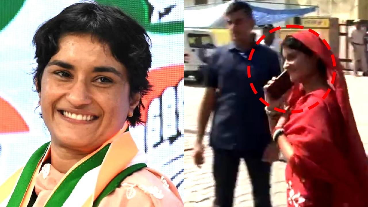 Vinesh Phogat at the counting centre julana