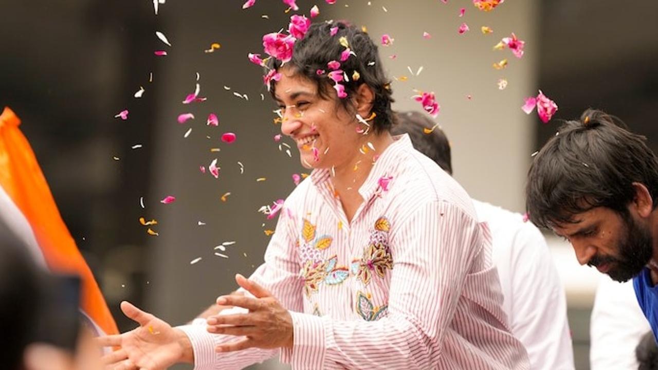 Vinesh Phogat was showered with flowers upon her return to India