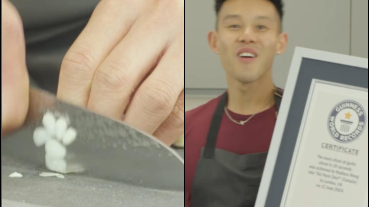 Viral Reactions On Man Who Cuts 117 Garlic Slices to Set World Record