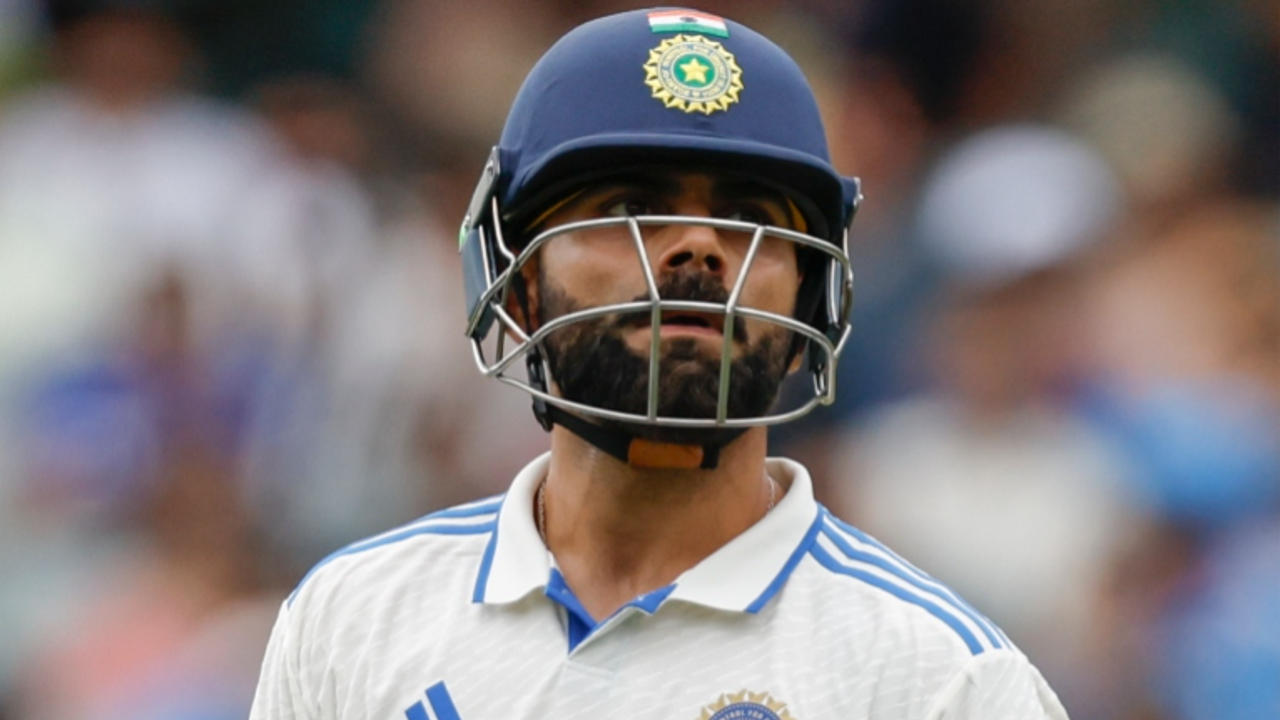 Virat Kohli walks away after being dismissed in the Perth Test match