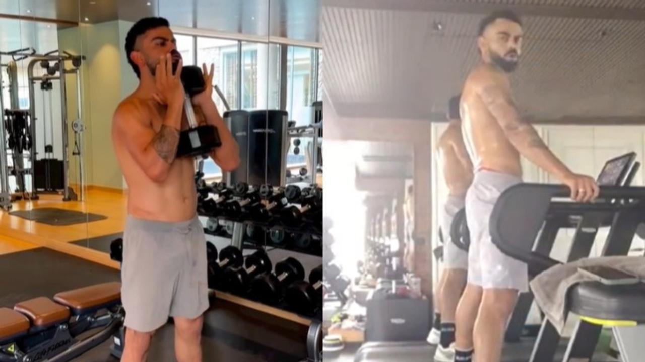 Virat Kohli working out