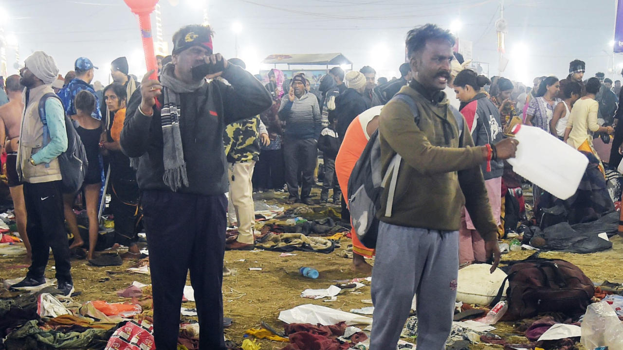 Visuals from stampede incident at Maha Kumbh