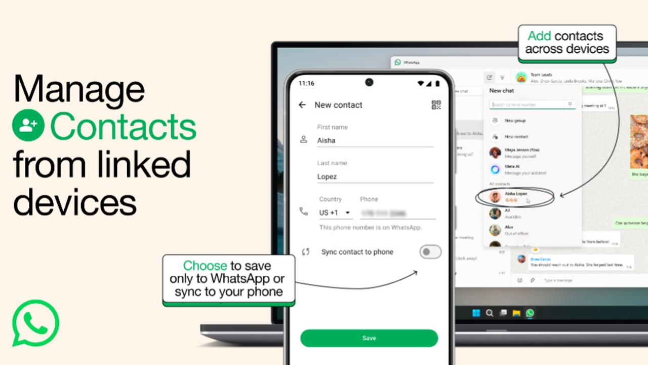 WhatsApp manage contacts