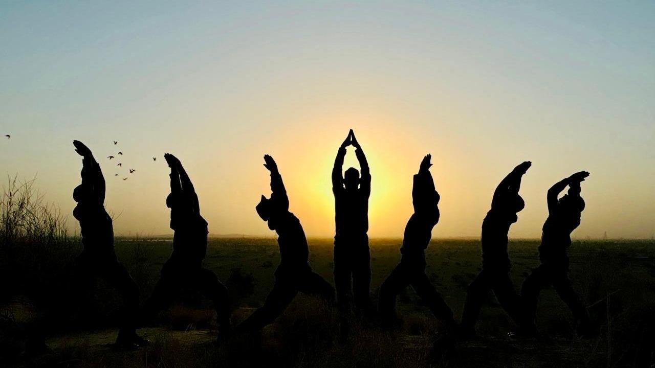 Indian Army Officers Perform Yoga, on International Day of Yoga