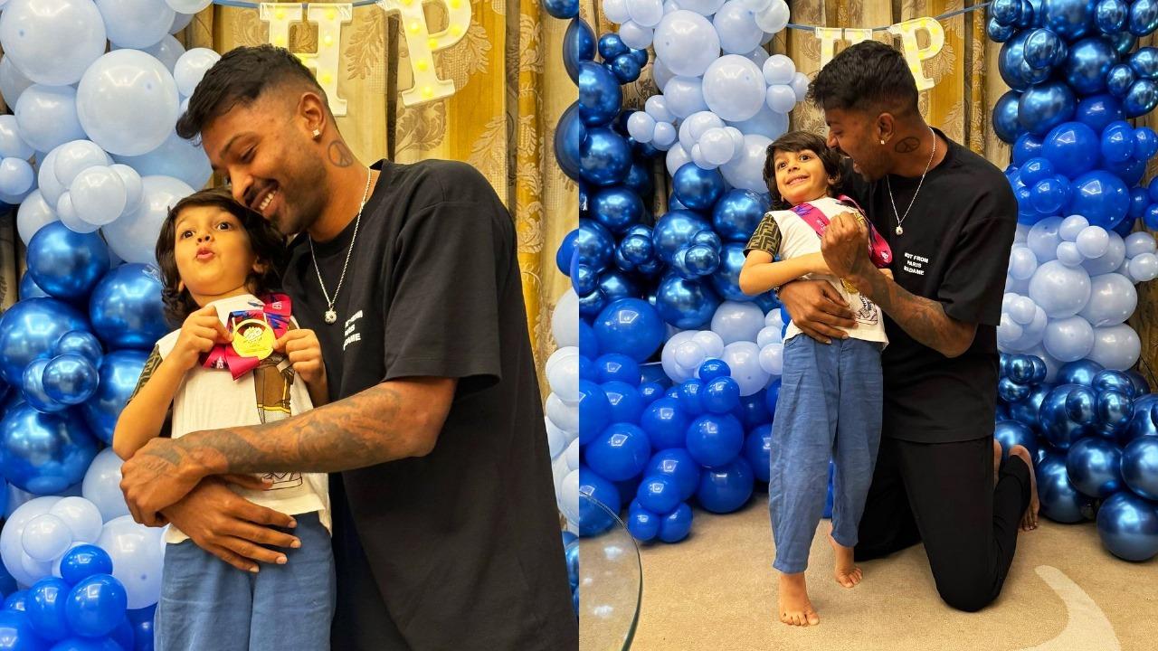 Hardik Pandya With Son Agastya