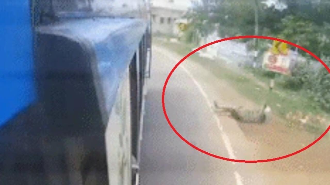 Woman Falls Off Bus in Tamil Nadu