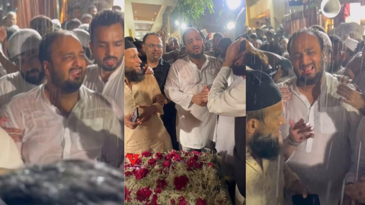 Zeeshan at Baba Siddique Funeral