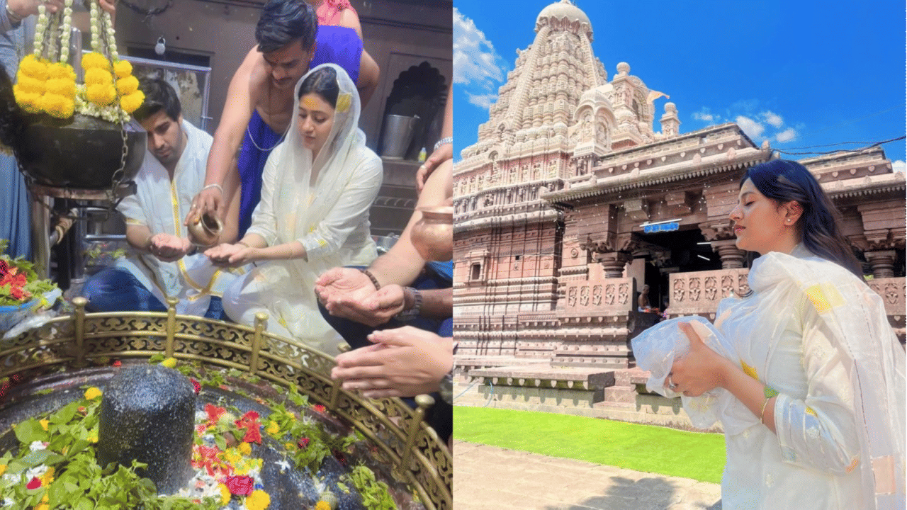 Anjali Arora visits Grishneshwar jyotirlinga Temple 