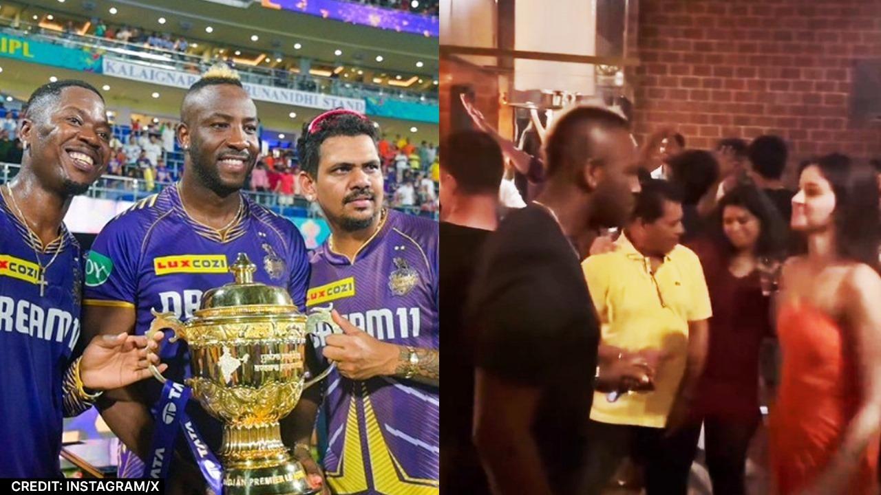 KKR Star Allrounder Andre Russell Dancing With Ananya Pandey During IPL Winning Party