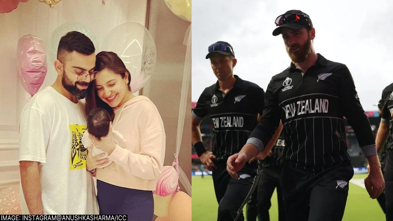 Virat Kohli along with his wife & Kane Williamson