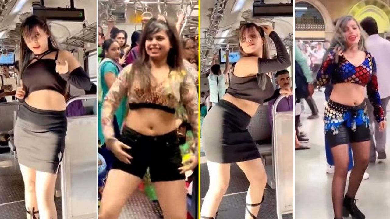 viral video girl obscene dance mumbai local