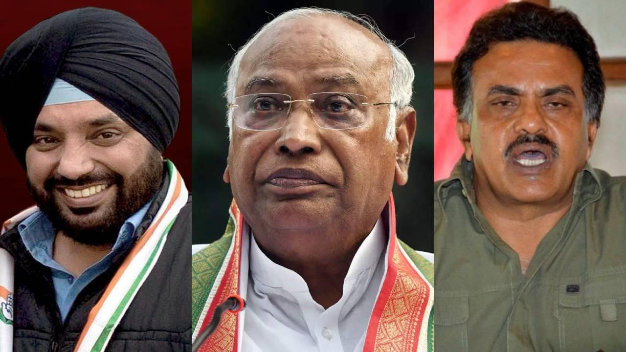 arvinder singh lovely, mallikarjun kharge and sanjay nirupam