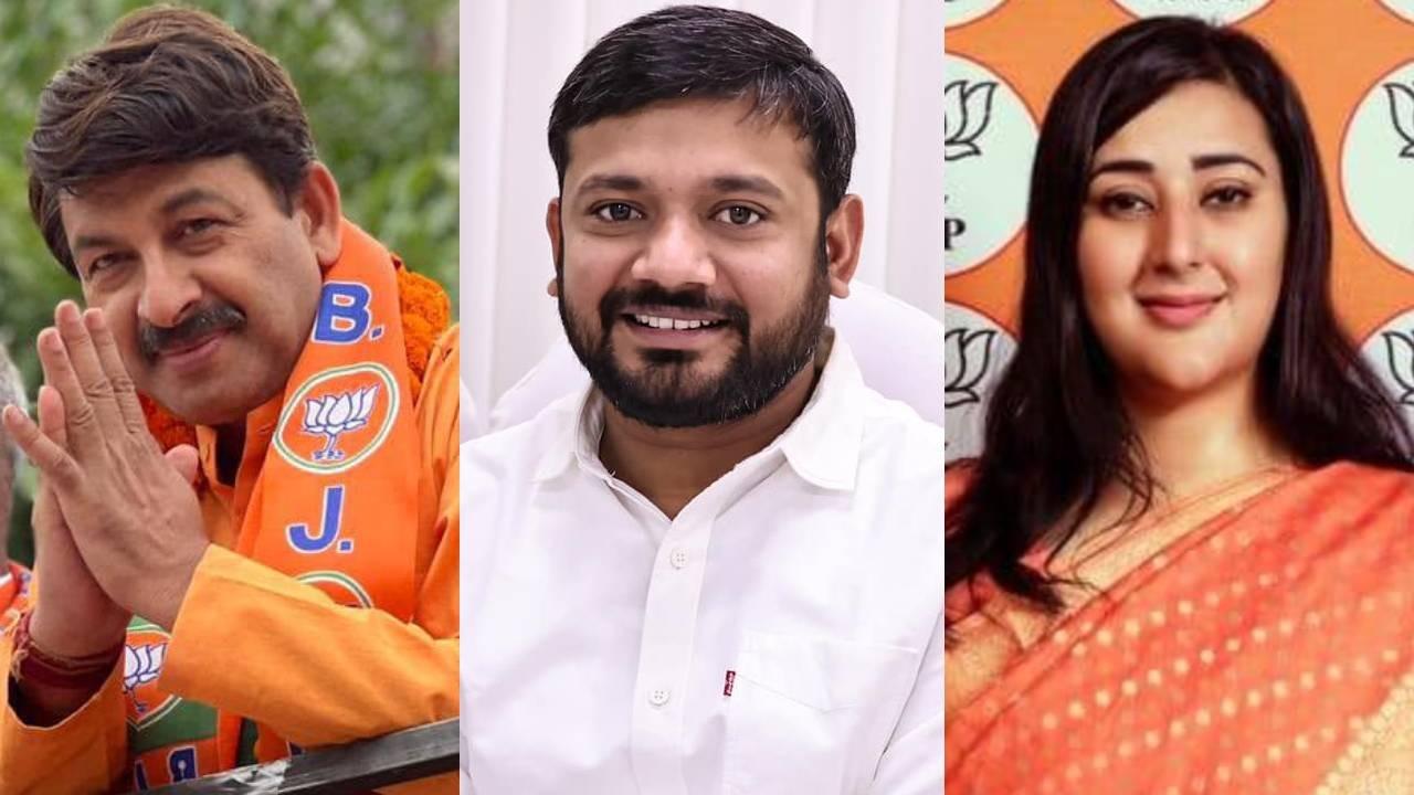 manoj tiwari, kanhaiya kumar and bansuri swaraj