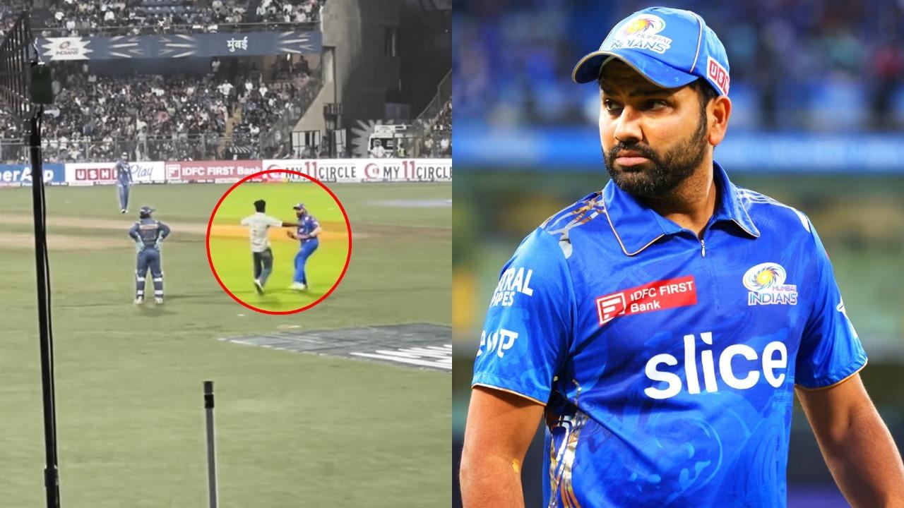 Rohit Sharma got scared by fan surprise entry