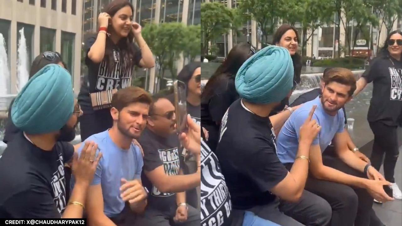 Indian Fans With Shaheen Afridi Ahead of India and Pakistan Clash in T20 World Cup