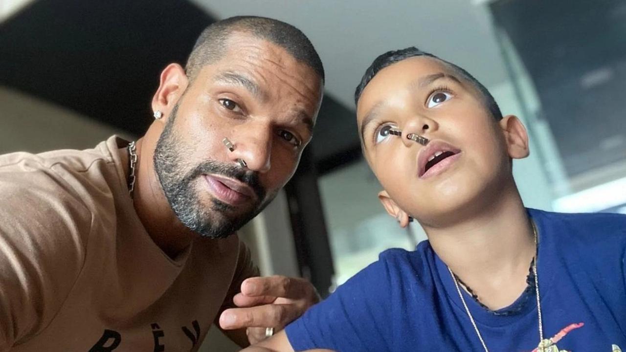 shikhar dhawan with son zorawar