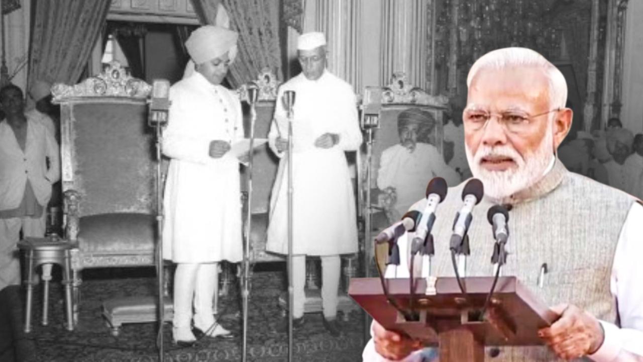 Narendra Modi and Jawaharlal Nehru oath 