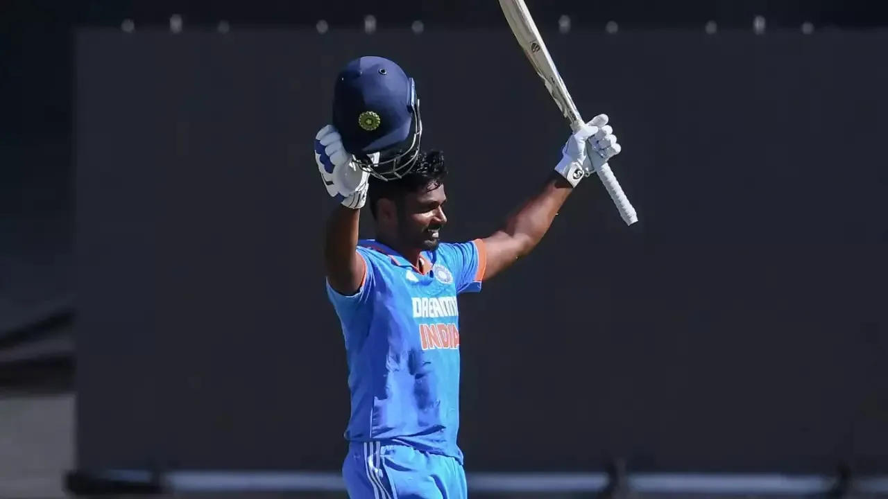 Sanju Samson celebrates maiden international century