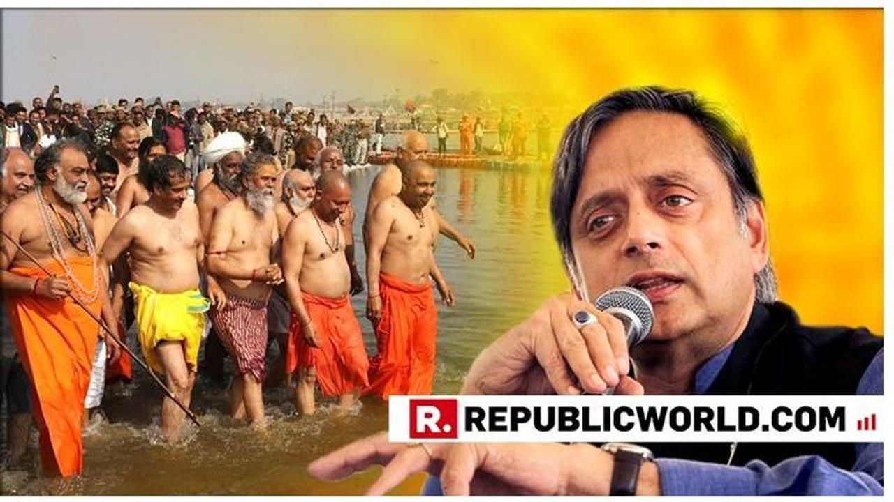 Shashi Tharoor aims low jibe at Yogi Adityanath's holy dip, finds himself unable to resist passing a comment on people being unclothed at the Kumbh Mela