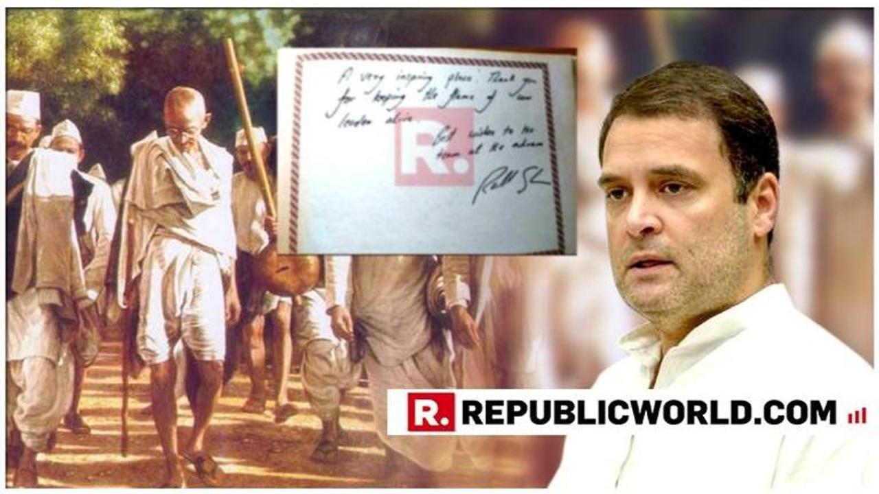 ACCESSED: Read what Rahul Gandhi wrote in the visitors' book at the Gandhi Ashram in Sabarmati, Gujarat, on the anniversary of the Dandi March