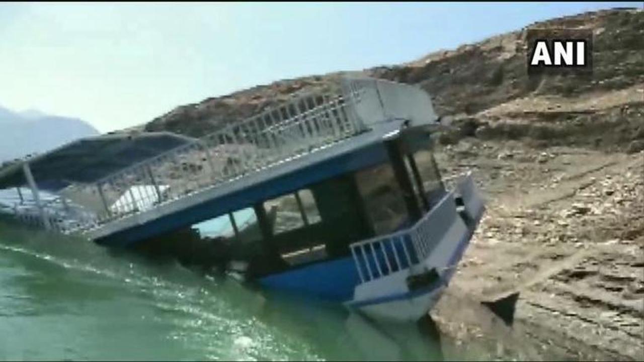 Marina, the first-of-its-kind floating restaurant in Uttarakhand, partly submerges in Tehri Lake