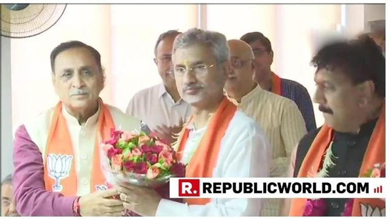 EAM S Jaishankar files nomination for Rajya Sabha seat  from Gandhinagar in presence of Gujarat CM Vijay Rupani