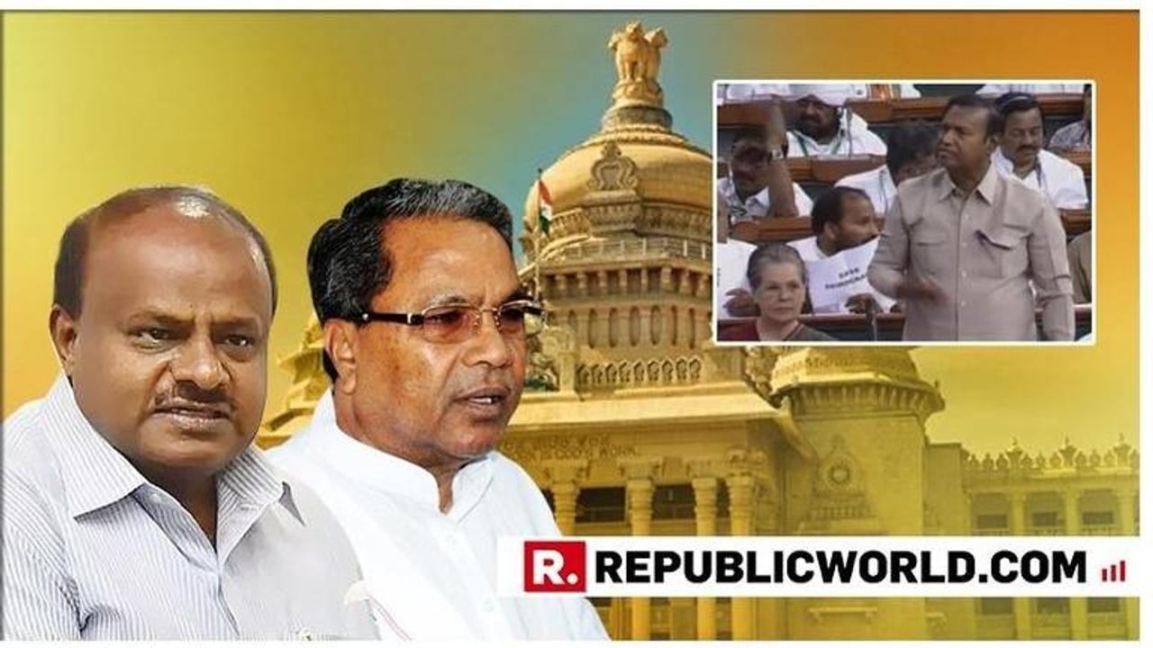 'Save Democracy' posters raised by Congress MPs in Lok Sabha amid Karnataka political crisis