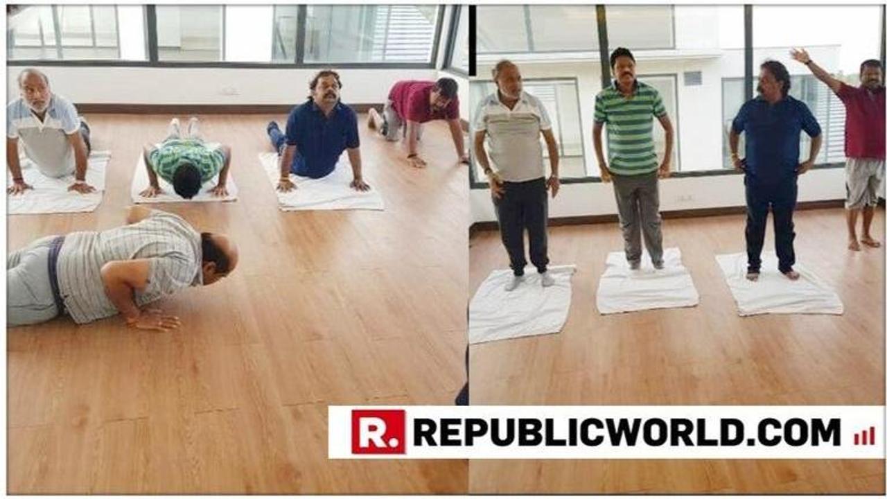 IN PICTURES: As Karnataka's political chaos spills over to Mumbai & Delhi, JD(S) MLAs enjoy a yoga session in a posh hotel