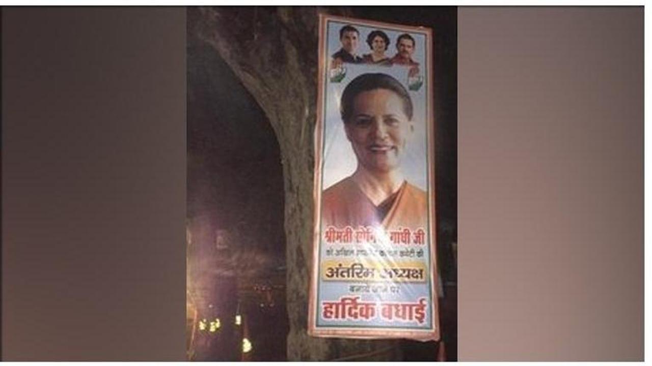 Congress president Sonia Gandhi posters surface, Robert Vadra also makes his way in