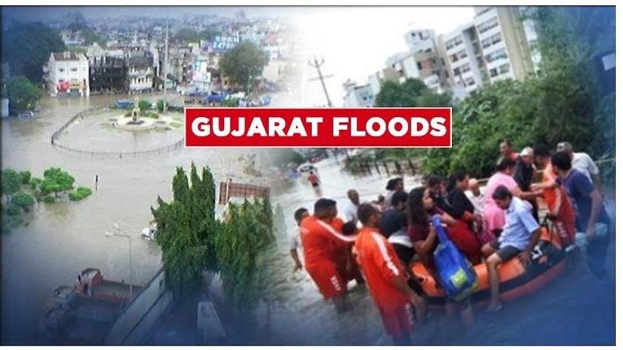 Gujarat Floods: 39 dead, 6500 evacuated, more than 15 concrete structures collapsed and roads caved in