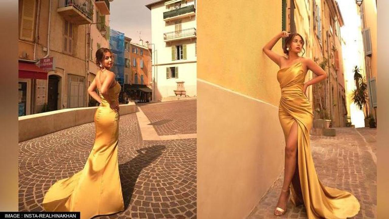 Cannes 2022, Cannes 2022 red carpet, Hina Khan at Cannes, Hina Khan in yellow at Cannes 2022