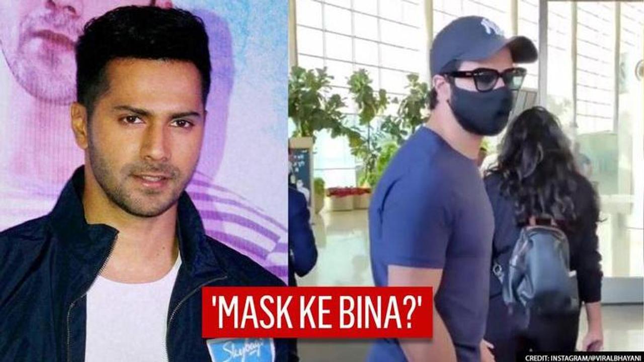 Varun Dhawan refuses to remove mask for paparazzi, his reason makes netizens laugh