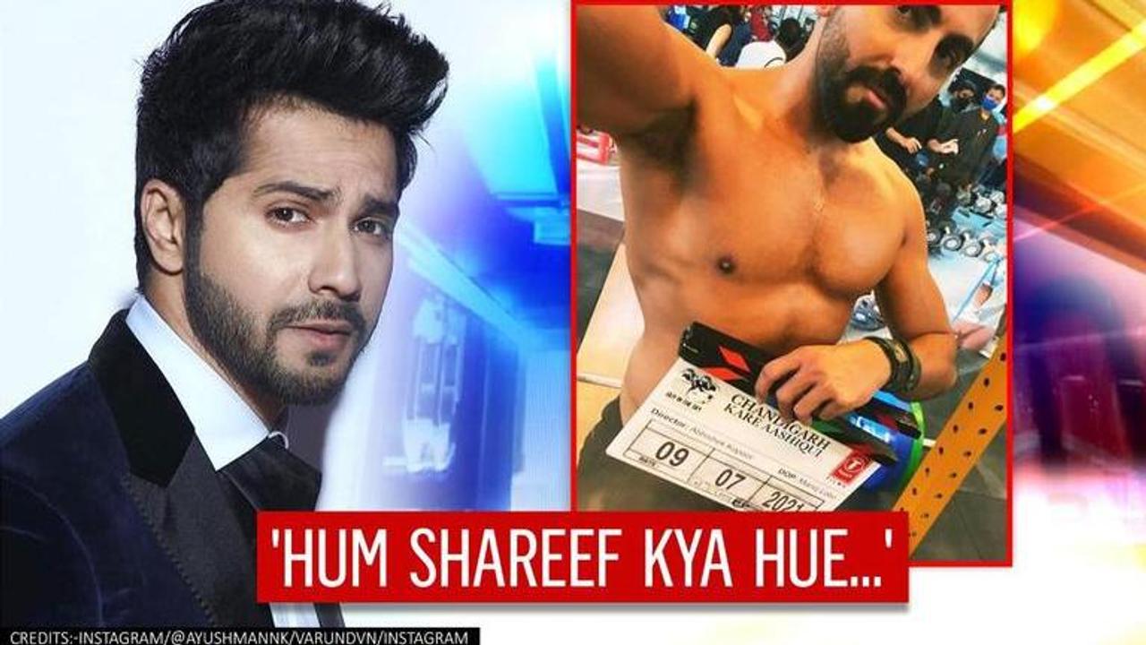 Ayushmann Khurrana's shirtless pic makes Varun Dhawan twist his 'hum shareef kya hue' line