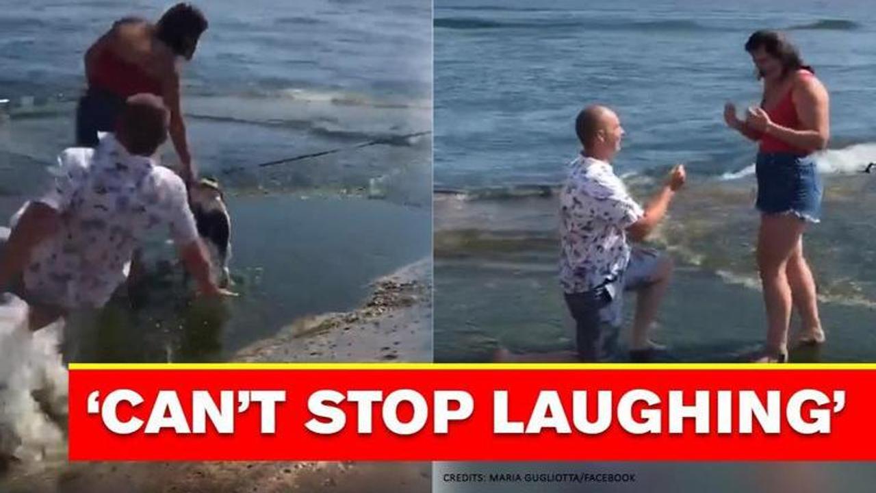 US Man gives ‘fell for you’ a whole new meaning. Watch his hilarious proposal.