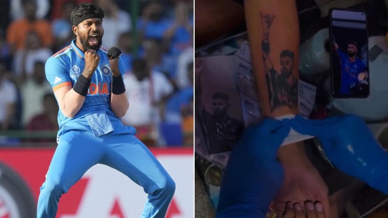 Hardik Pandya's fan gets a tattoo inked on his arm