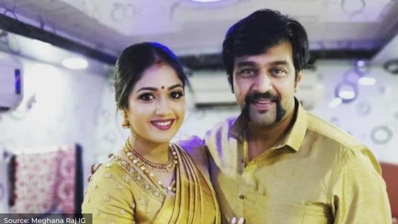 Meghana Raj with Chiranjeevi Sarja IG