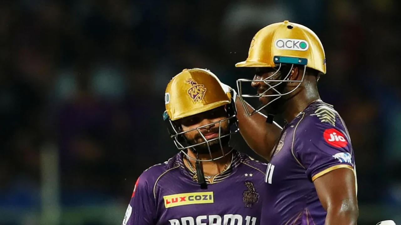 Rinku Singh with Andre Russell in DC vs KKR match