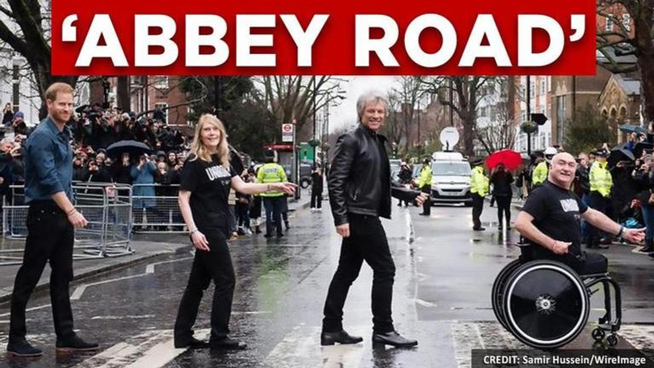 Prince Harry and Bon Jovi recreate Beatles’ iconic cover, netizens delighted