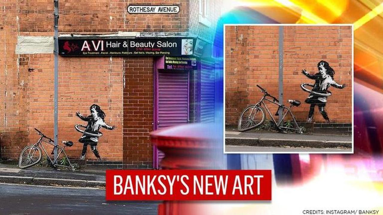 British Street Artist Banksy confirms new artwork of girl with hula-hoop, in Nottingham