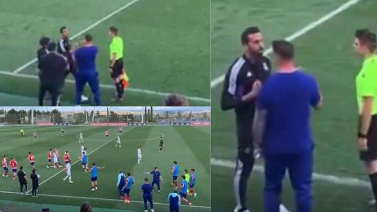 Fernando Torres and former teammate Alvaro Arbeloa clash at touchline of U19 game- WATCH