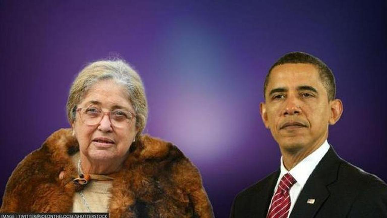 Barack Obama and Aunty joy