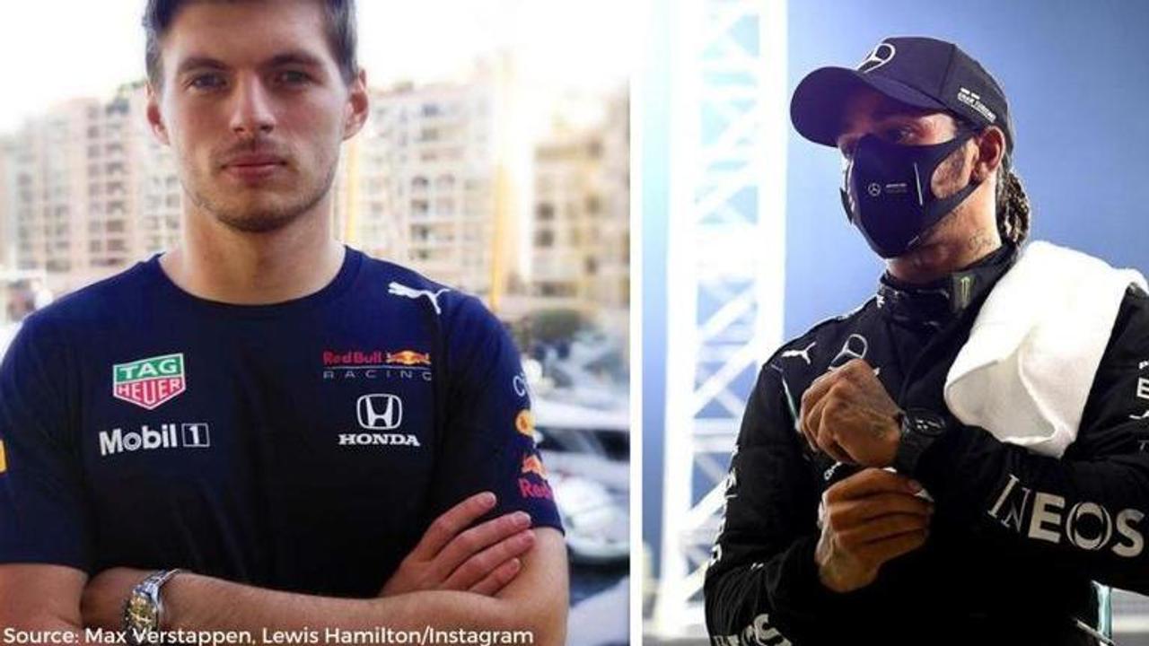 Max Verstappen and Lewis Hamilton