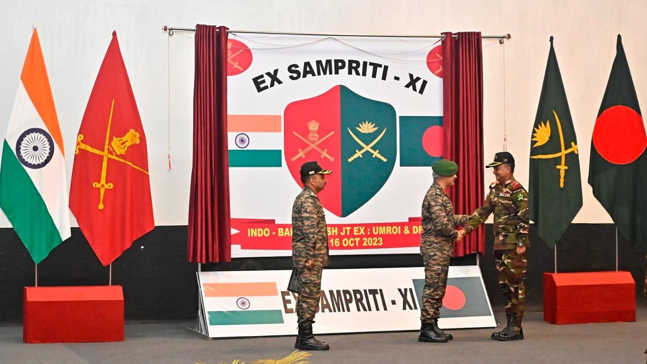 Exercise Sampriti-XI's inauguration ceremony.