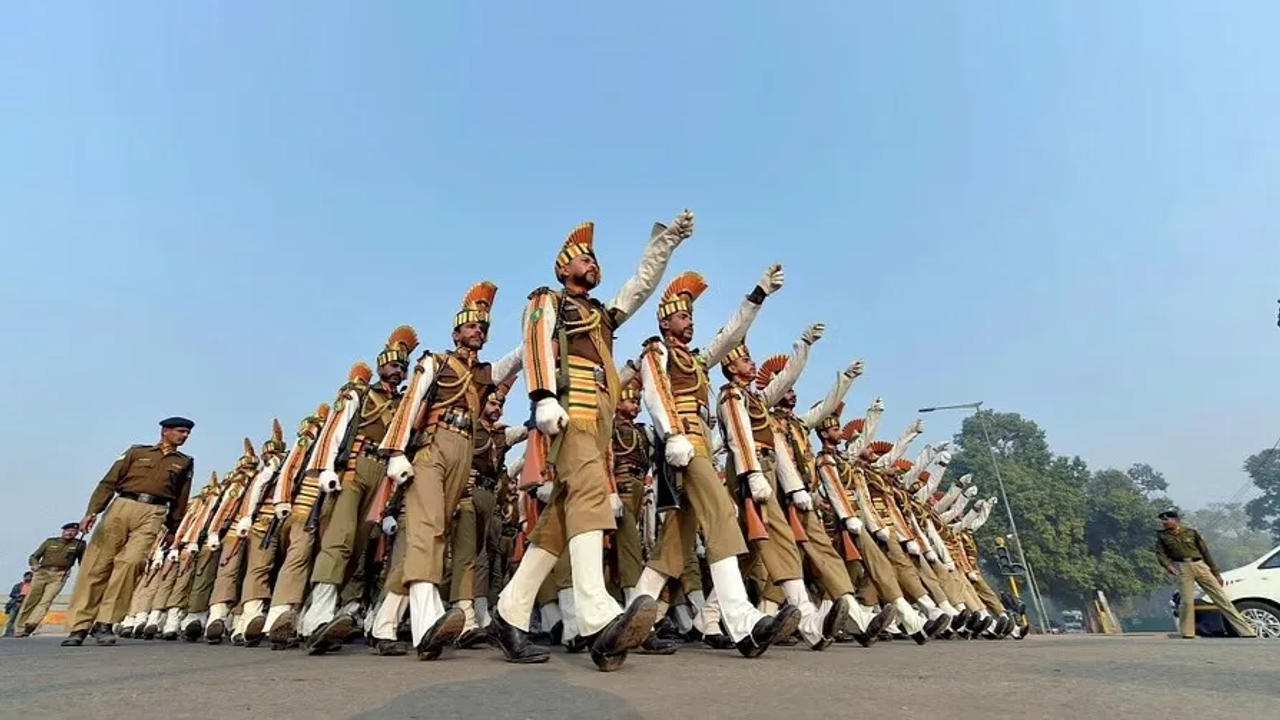 Rehearsals for the upcoming Republic Day 2024