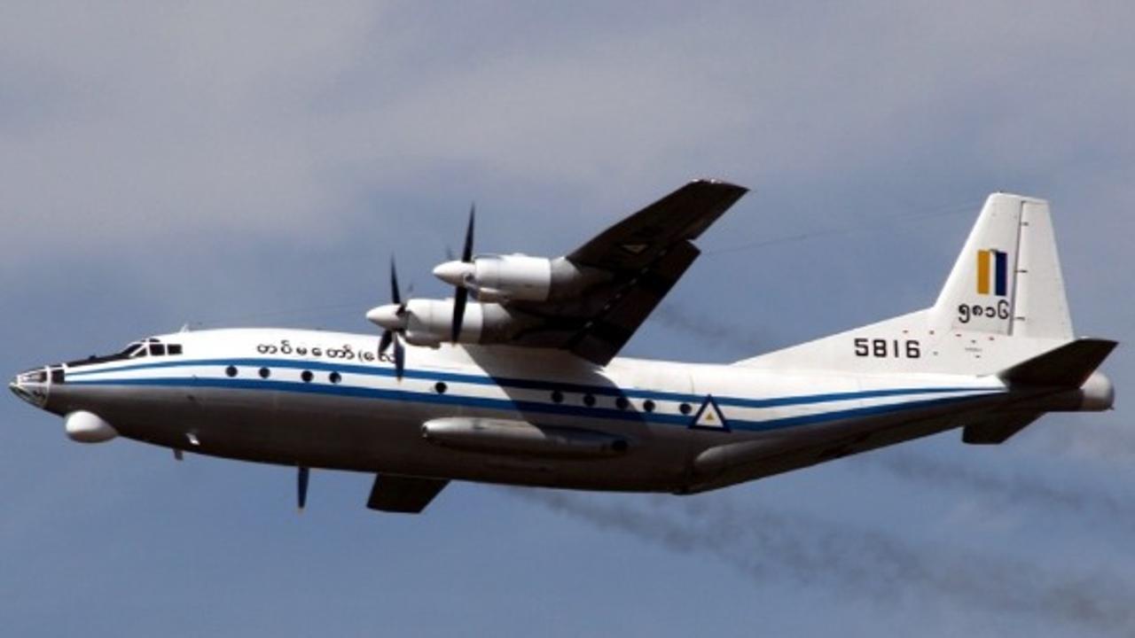 A Myanmar Air Force Y-8 transport aircraft 