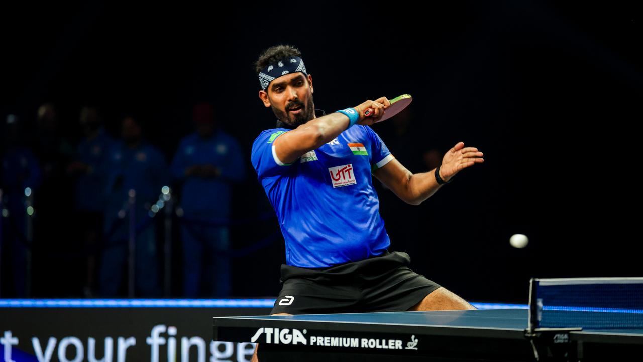 Sharath Kamal during WTT Star Contender Goa