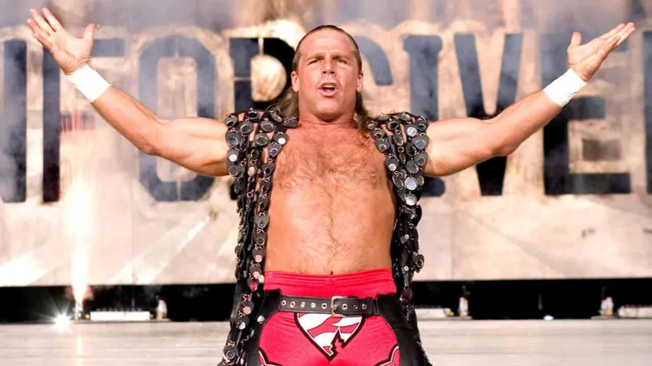 Shawn Michaels walks down the ramp for a match