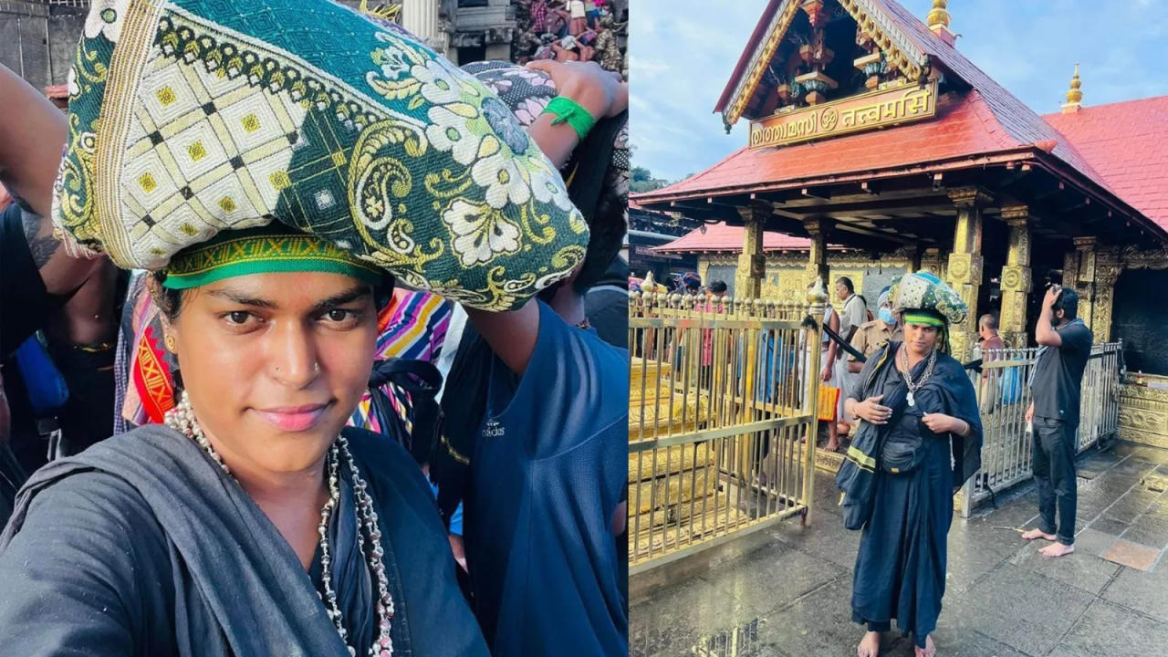 Riyana Raju during her visit to Sabarimala Ayyappa mandir 