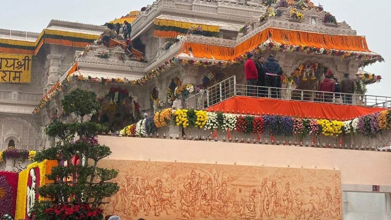 Ayodhya's Ram Mandir decorated with flowers ahead of pran pratishtha ceremony 